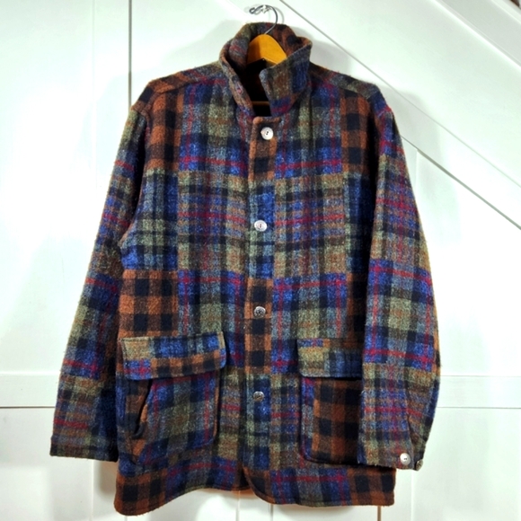 Woolrich Jackets & Blazers - Woolrich Vintage Wool Blend Coat Patchwork Plaid Multicolor | Women's Size L